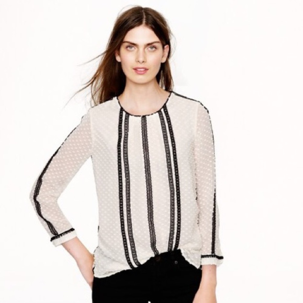 J Crew silk blend blouse